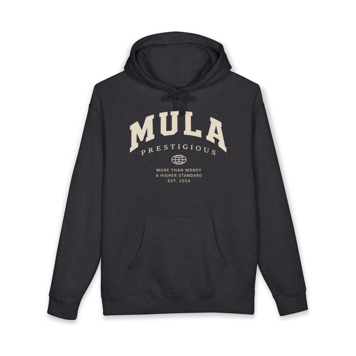 The Mula Prestige Hoodie – Minimal Beige Logo Pullover