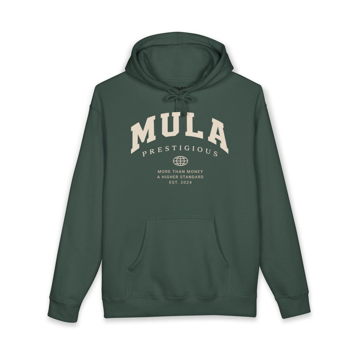 The Mula Prestige Hoodie – Minimal Beige Logo Pullover