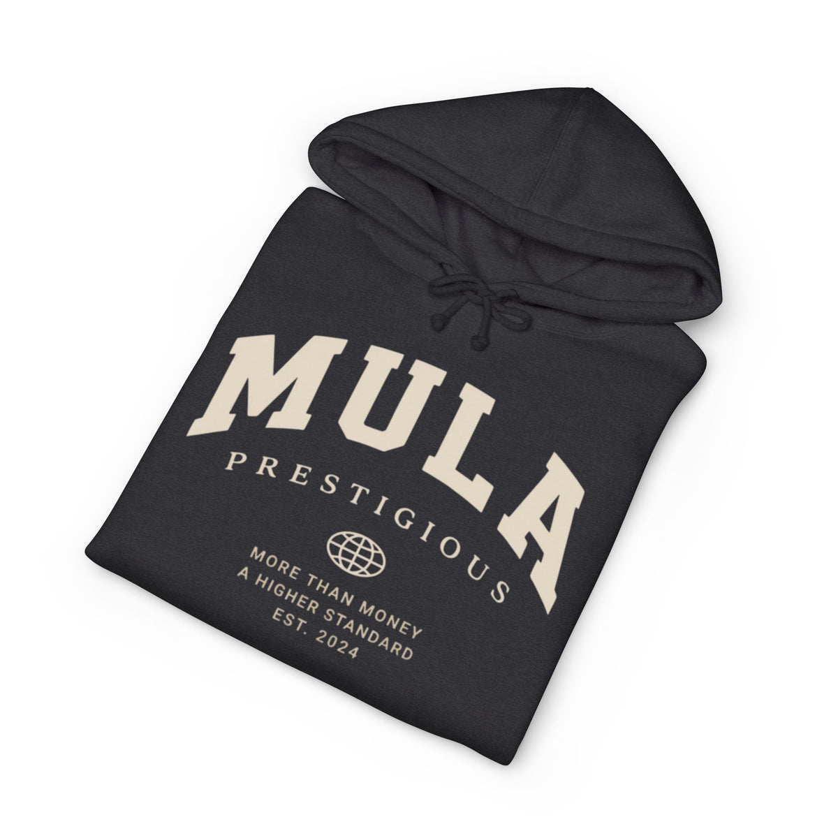 The Mula Prestige Hoodie – Minimal Beige Logo Pullover