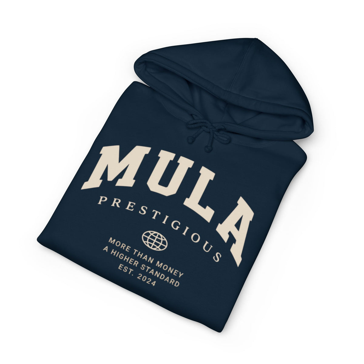 The Mula Prestige Hoodie – Minimal Beige Logo Pullover