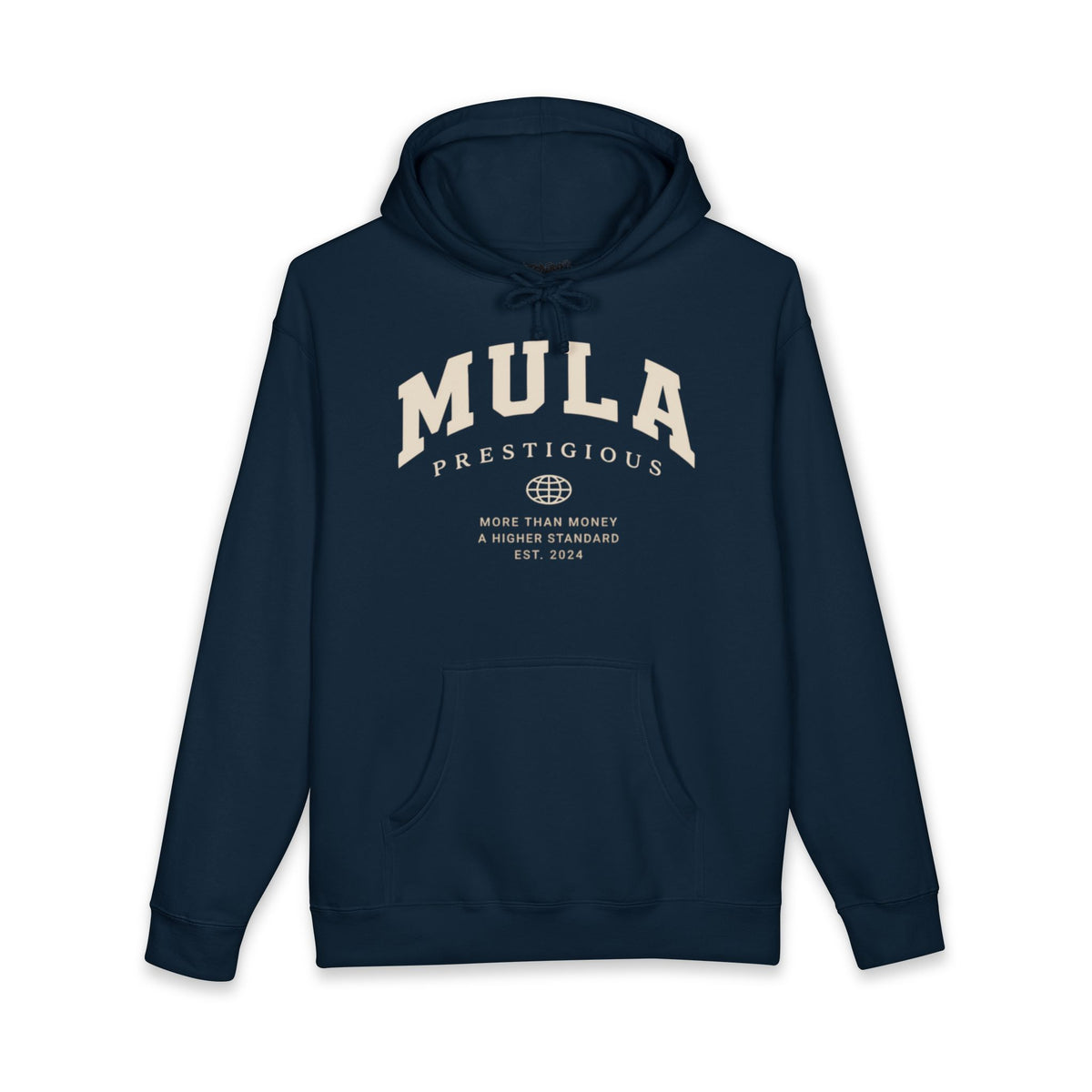 The Mula Prestige Hoodie – Minimal Beige Logo Pullover